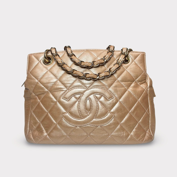 CHANEL Handbags - Chanel Metallic Petite Timeless Tote